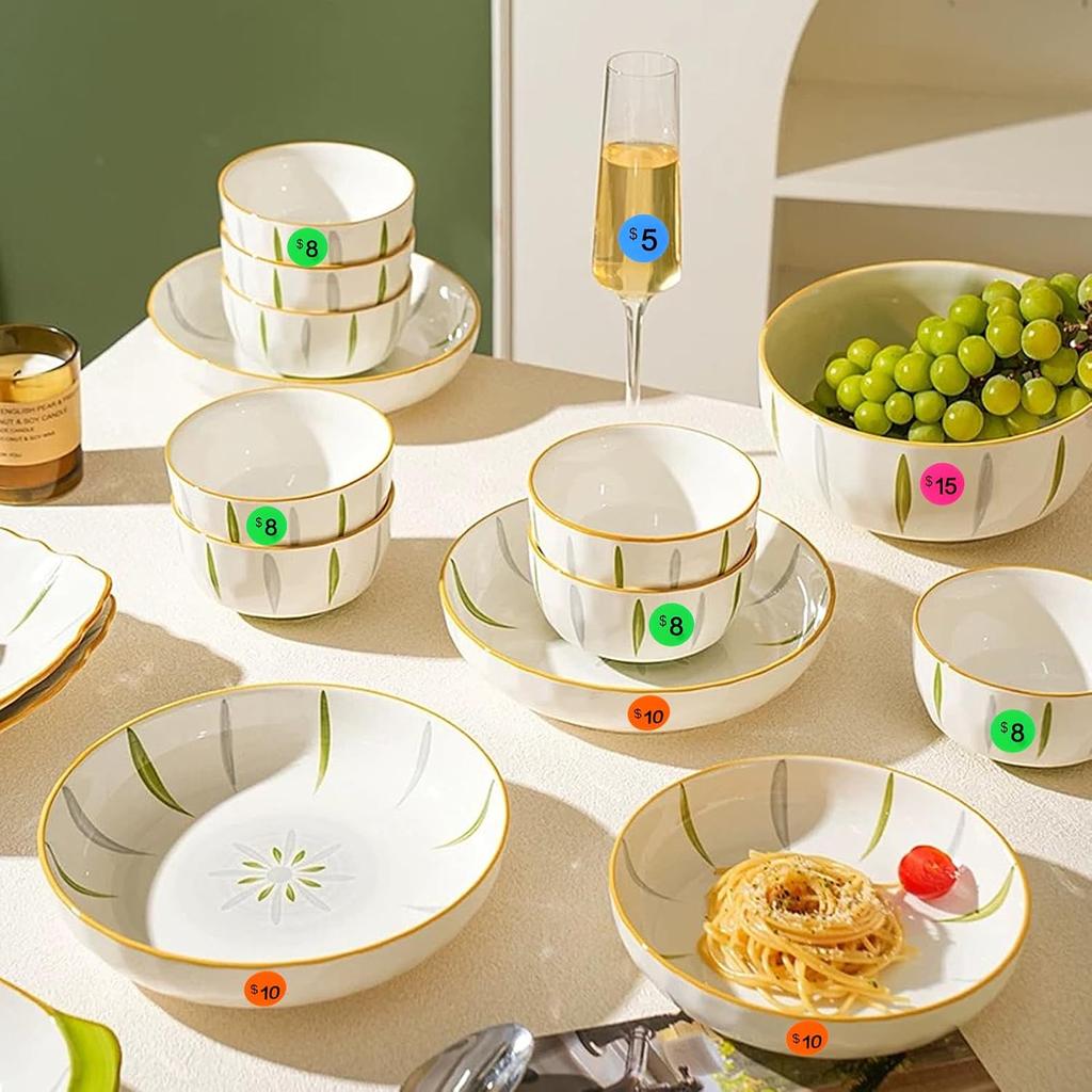 AZUREAL Price Stickers 3072P, Round Yard Sale Price Stickers 3/4 Inch, 16 Colors Garage Sale Stickers Multiple Denominations for Retail, Flea Markets