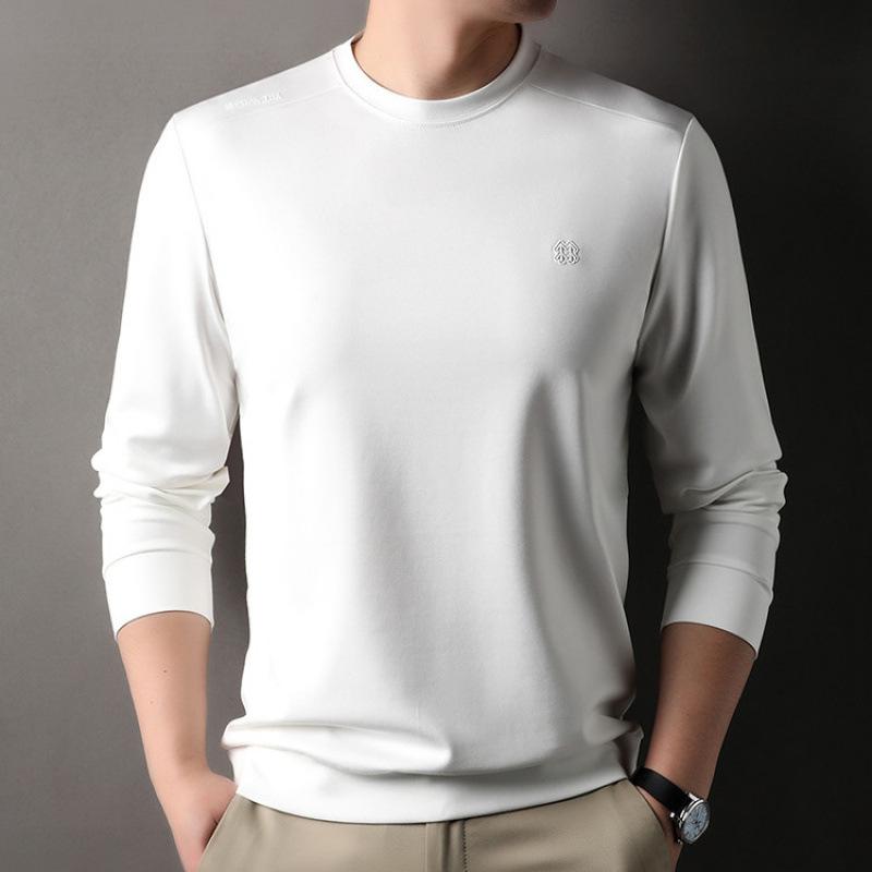 Spring Fashion Men s Long Sleeve Printed Hoodie Business Casual Crew Neck Top M
