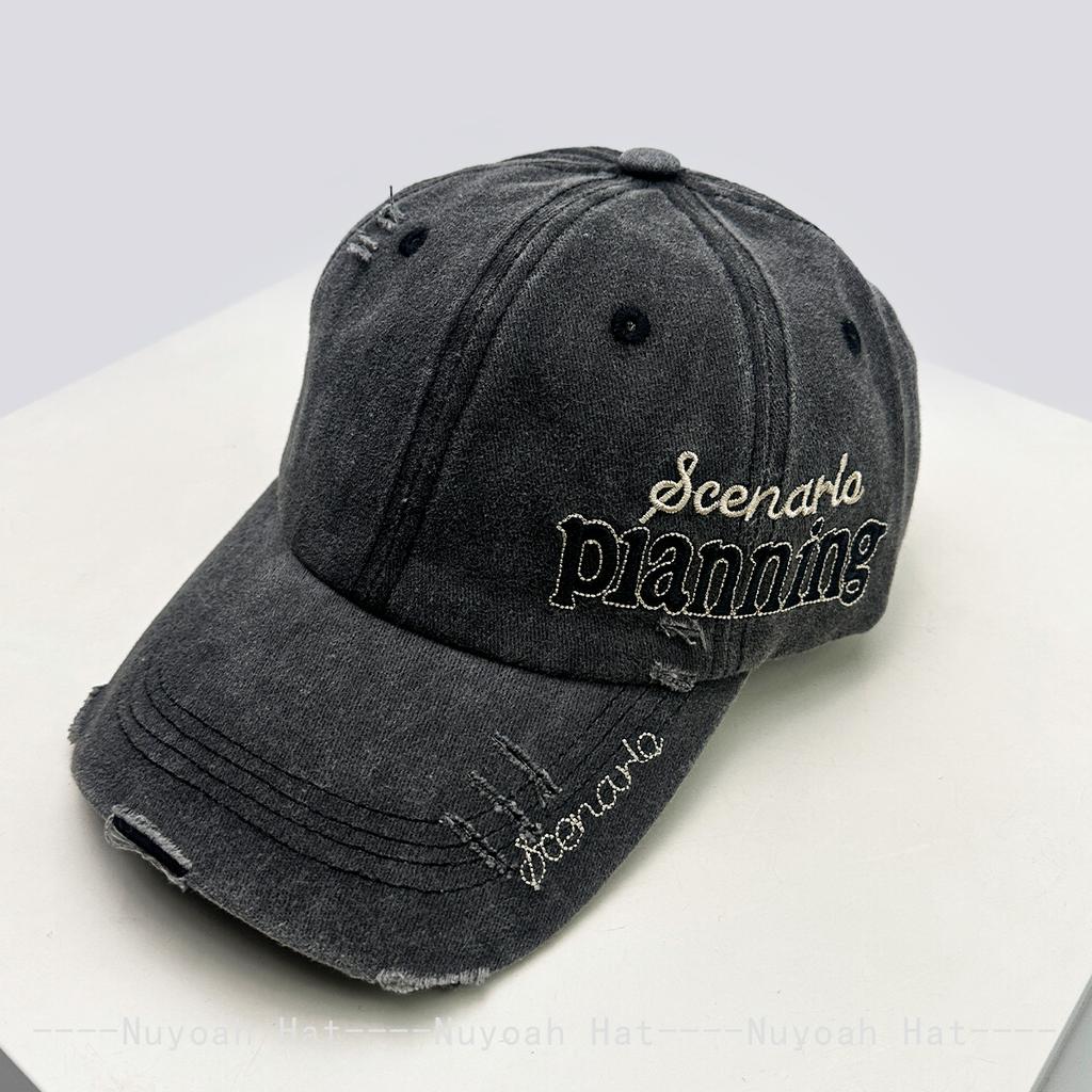 Baseball Stitching Stitched Embroidered Alphabet Side Women  Men Her Him For Fresh Caps Peaked Hats Sunshade Broken Style Versatile Personal Retro