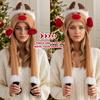 Christmas Elk Airbag Cap Plush Warm Holiday Party Hat Funny Elk Design T with Jumping Ears Polyester Fabric Hats Headdress