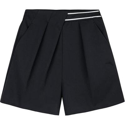 Training Series Color Block Mid Waist Comfortable Breathable Versatile Loose Sports Shorts Women Shorts Basic-Black 162437502-2