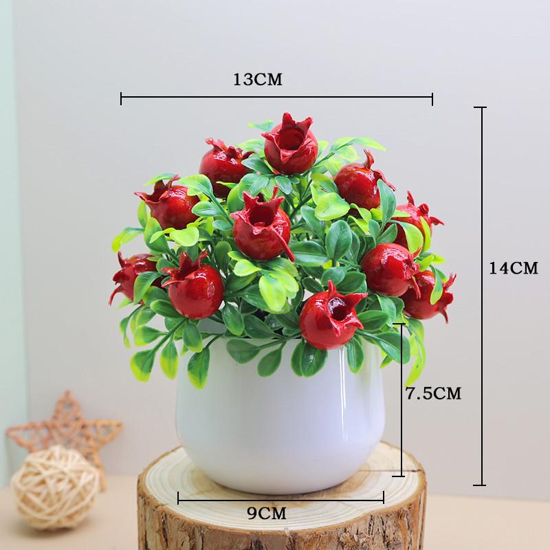 Simulated Green Plants Apples Oranges Cherries Potted Plants Desktop Plant Decor