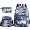 Large Capacity Schoolbag with Shoulder Strap; Student Three-piece Pencil Case Set