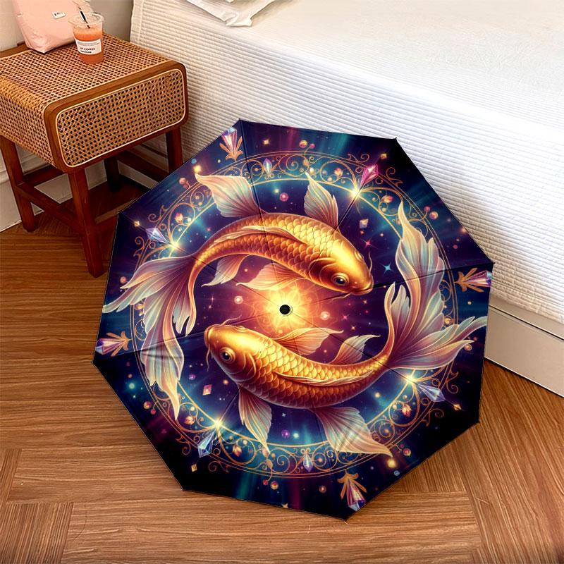 Star Animals Pattern Pattern New Style Umbrella, 1 Piece Automatic Folding Umbrella, Portable Travel Umbrella, Outdoor Umbrella, Birthday Gift