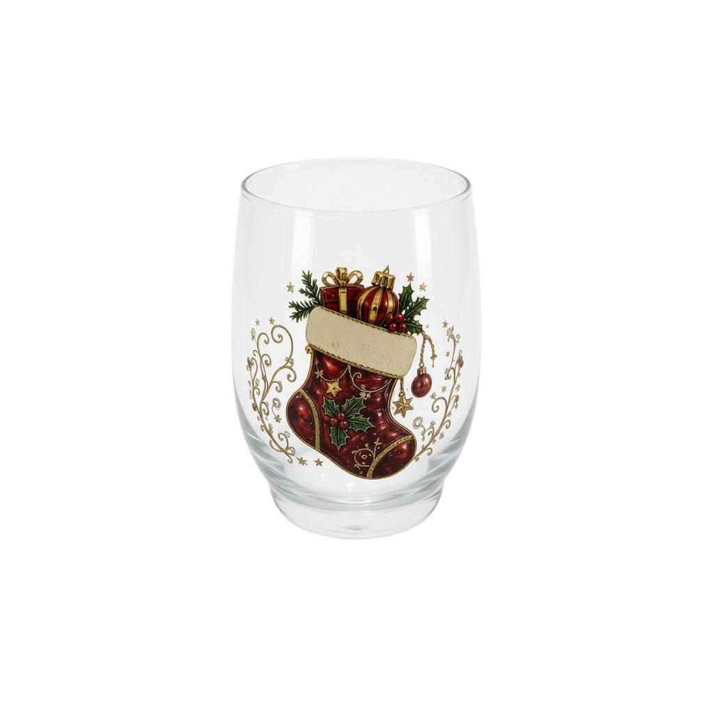 Bicchiere di Vetro di Natale per Bevande Festive e Decorazione della Casa