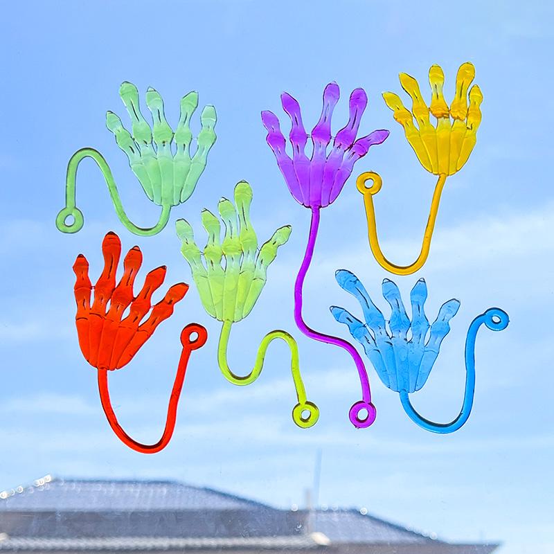 10pcs Funny Sticky Hands Toy Elastic Sticky Squishy Slap Palm Toys for Kids Birthday Favors Supplies Treats Guest Party Gifts
