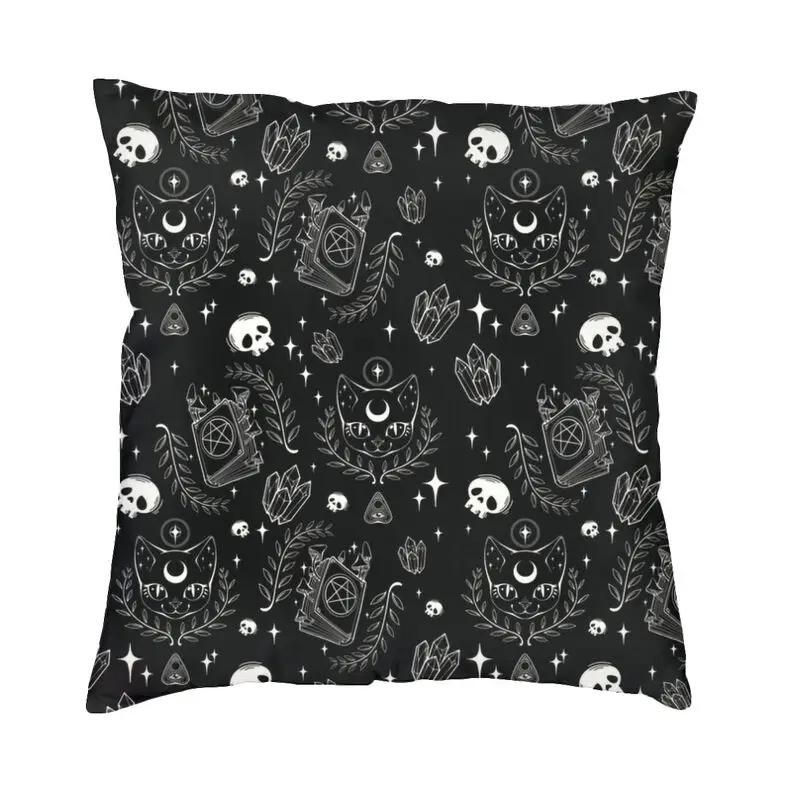 Halloween Witch Crow Cat Bat Print Pattern Cushion Cover Home Living Room Sofa Decoration Square Pillow