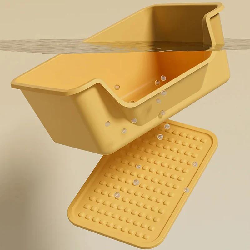 Cat Litter Box Bedpan Big Mac Oversized Cat Tray Bedpan  Large Capacity Semi-closed Plastic Anti-Splash Cats Toilet Pet Supplies