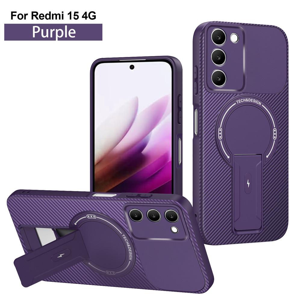 Hidden Magnetic Bracket Shockproof Phone Case For Xiaomi Redmi Note 14 Pro 5G 14 13 Pro Plus 15C 14C 13 13C A5 A3 Bumper Cover