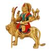 Pure Brass Maa Durga Idol Sitting On Lion Maa Sherawali Murti, Devi Statue