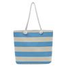 Chic Striped Canvas Tote Bag - Large Capacity for Shopping & Beach