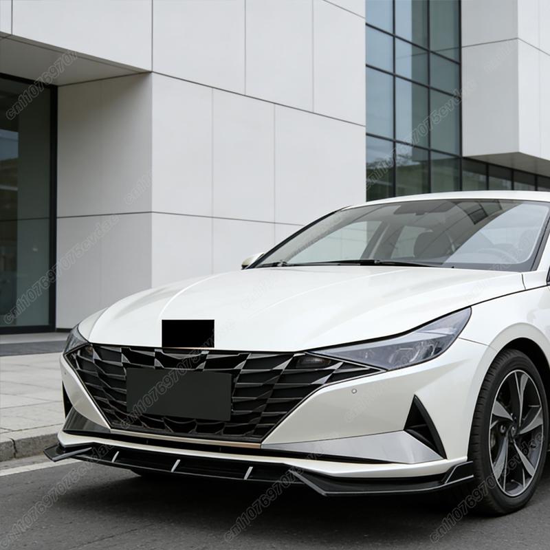 For Hyundai Elantra 7Th 2021 2022 2023 2024 Sport Racing Style Car Front Bumper Lip Spoiler ABS Splitter Body Modification Kit