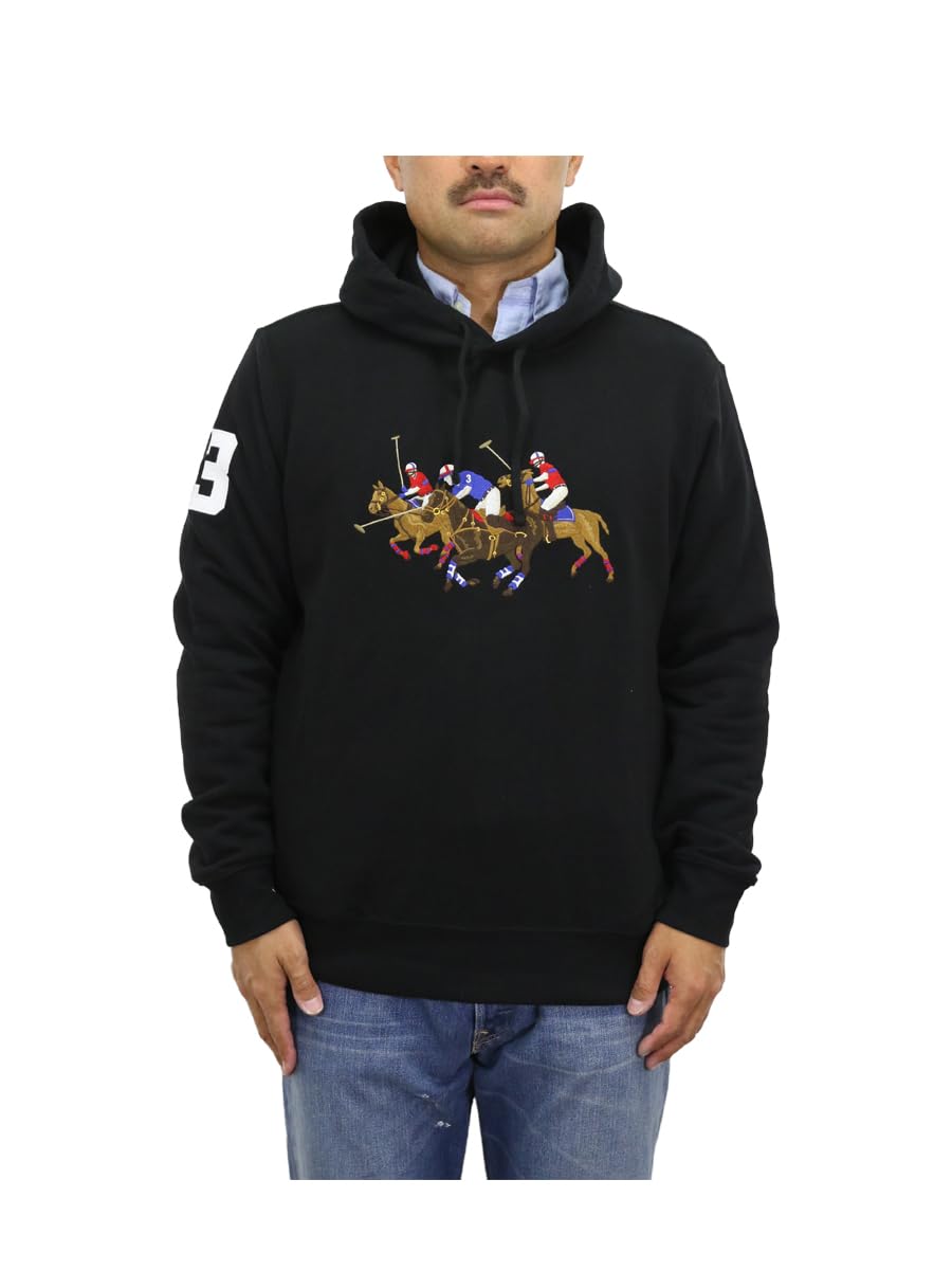 

Polo Ralph Lauren Match Pony Embroidered Pullover Sweatshirt Size Black Men s Hoodie, XL, (Product Code 01020061) чёрный