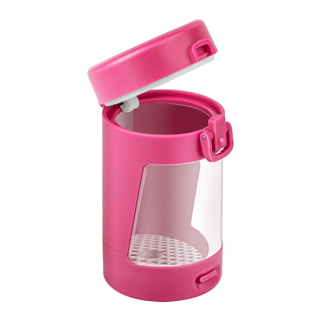 USB Rechargeable LED Lights Herb Container 50ml Moisture Proof Stash Jar with Magnifying Lid for Spices and Herbs