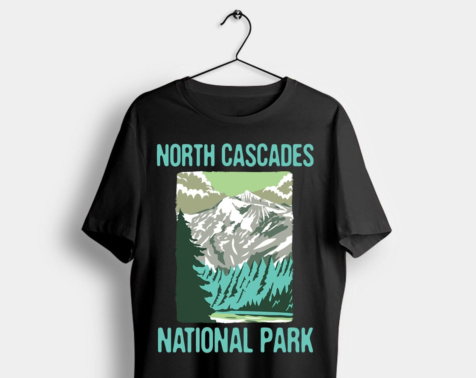 North Cascades National Park US Vintage T-Shirt, USA Washington State Parks Lover Gifts, Adventure Outdoors, Camping Hiking Travel Present, 150