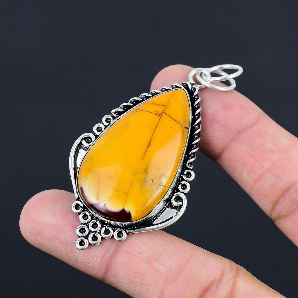 Natural Mookaite Gemstone Indian Jewelry 925 Sterling Silver Pendant For Girls
