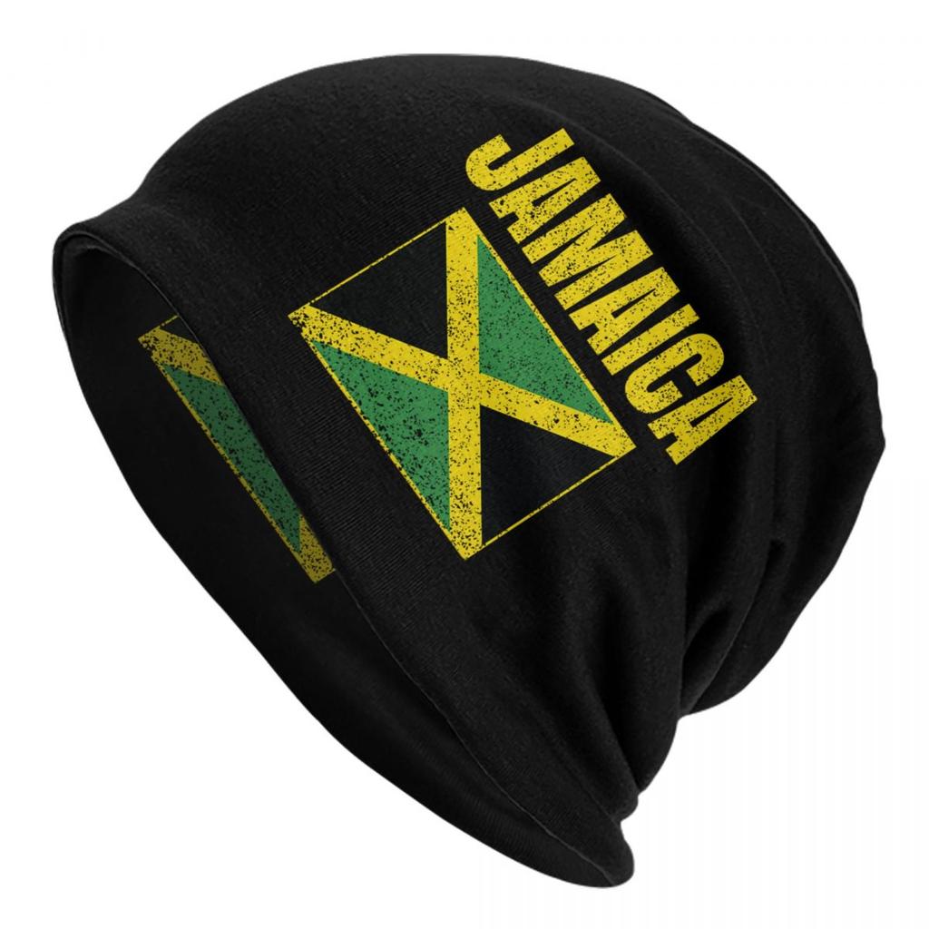 Custom Jamaica Rasta Lion Skullies Beanies Caps Unisex Winter Warm Knit Hat Reggae Jamaican Flag Bonnet Hats Outdoor Ski Cap