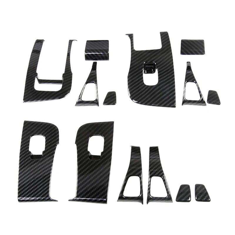 Car Window Lifter Switch Buttons Decorative Cover Trim Sticker For Tesla Model 3Carbon Fiber ABS Decoration  2017-