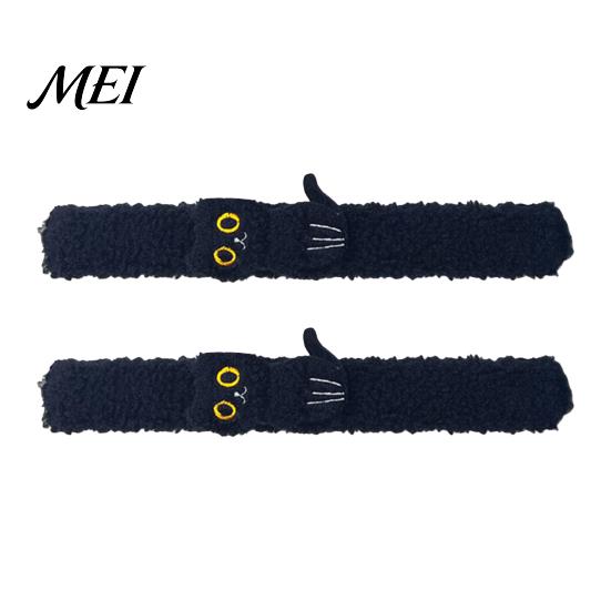 Spooky Costume Accessories for Adults 2 Pcs Halloween Slap Bracelets, Plush Pumpkin, Bat, Ghost, Black Cat Soft Fabric Snap Wristbands Bands