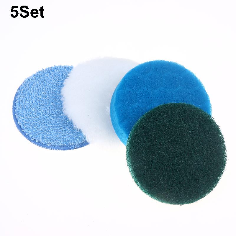 1/3/5Set 4inch Flocking Hexagonal Sponge Electric Cleaning Brush Head Accessories Polishing Pad Sponge Wheel Polishing Disc Sc