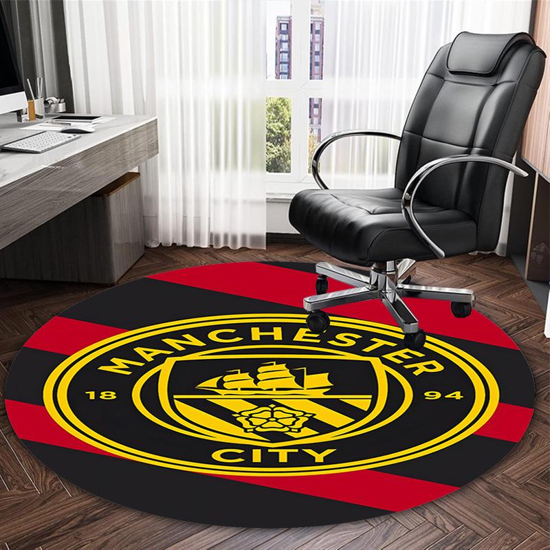 1pc Football Team (61) Print Round Carpet Chair Round Carpet Suitable for Bedroom Living Room Home Decorative Carpet
