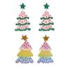 Christmas Tree Shape Studs Earrings Acrylic Texture Elegant Ear Jewelry Suitable for Daily Wear and Special Occasions
