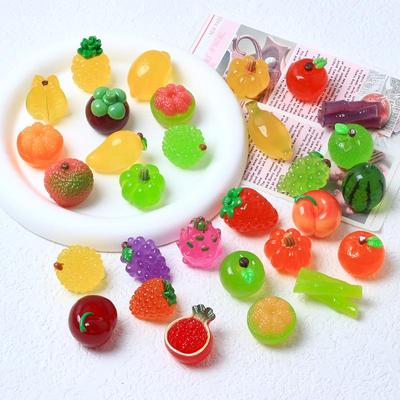 3D Leuchtende Frucht Harz DIY Schmuckzubehör