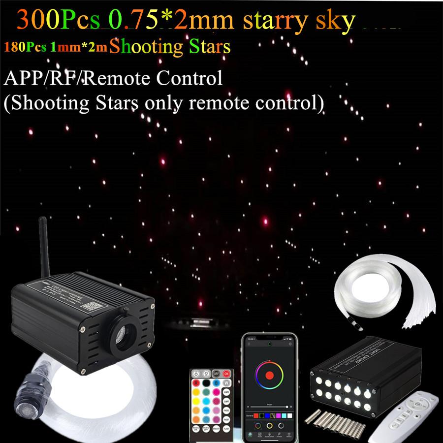 16W RGBW  Bluetooth APP RF Sound Control Fiber Optic Star Ceiling Meteor Light Kit