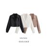 Kaslead Fashion Style Silk Satin Texture Short Shirt