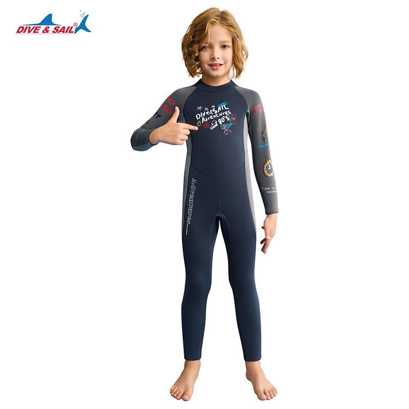 Kids 2.5mm Neoprene Wetsuit Snorkeling Surfing Swimming Winter Dive Full Suit Boys Thermal Warm Small