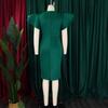 Women O Neck Dresses Ruffles Sleeve Diamond Plus Size Elegant Bodycon Package Hips Dress 2026