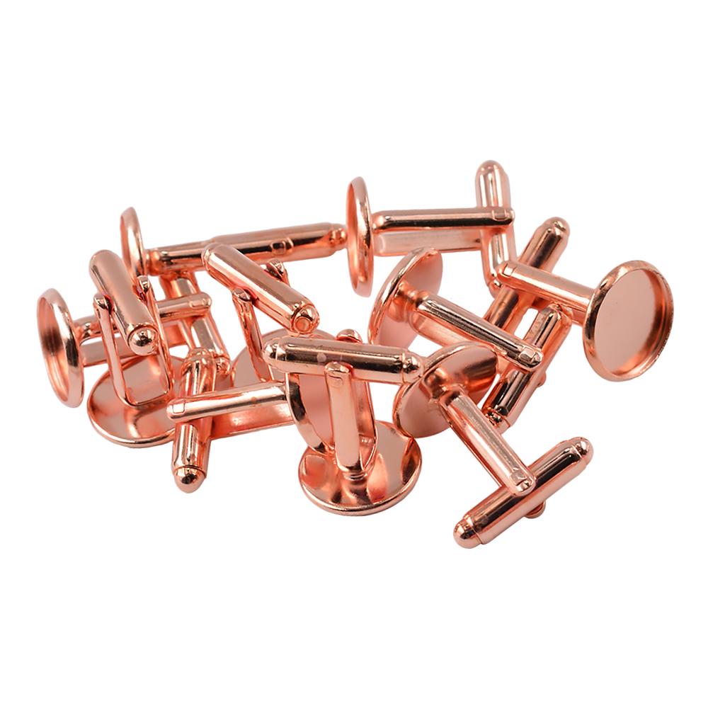 10pcs Cufflinks Blanks Settings Fits (1/2") 12mm Cabochons Cuff Links Bezel