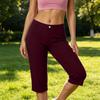 Damen Capri-Hose mit Stretch, mittelhohem Bund und knielang, mit bequemem Bund für den lässigen Alltagsgebrauch