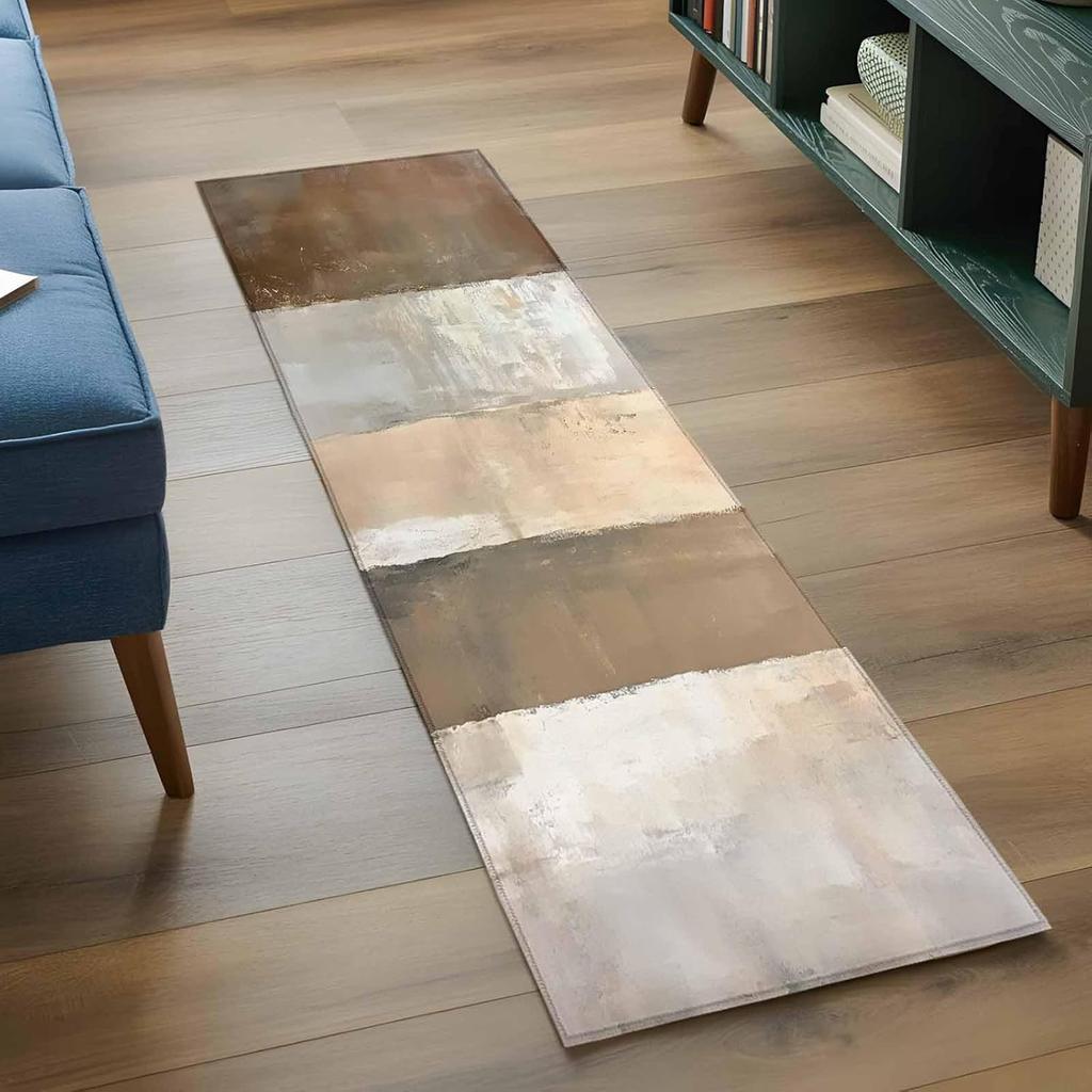 Modern Abstract Graffiti Hallway Runner Rugs Artistic Home Decor Non-Slip Long Carpet Color-block Patchwork Bedroom Bedside Rug