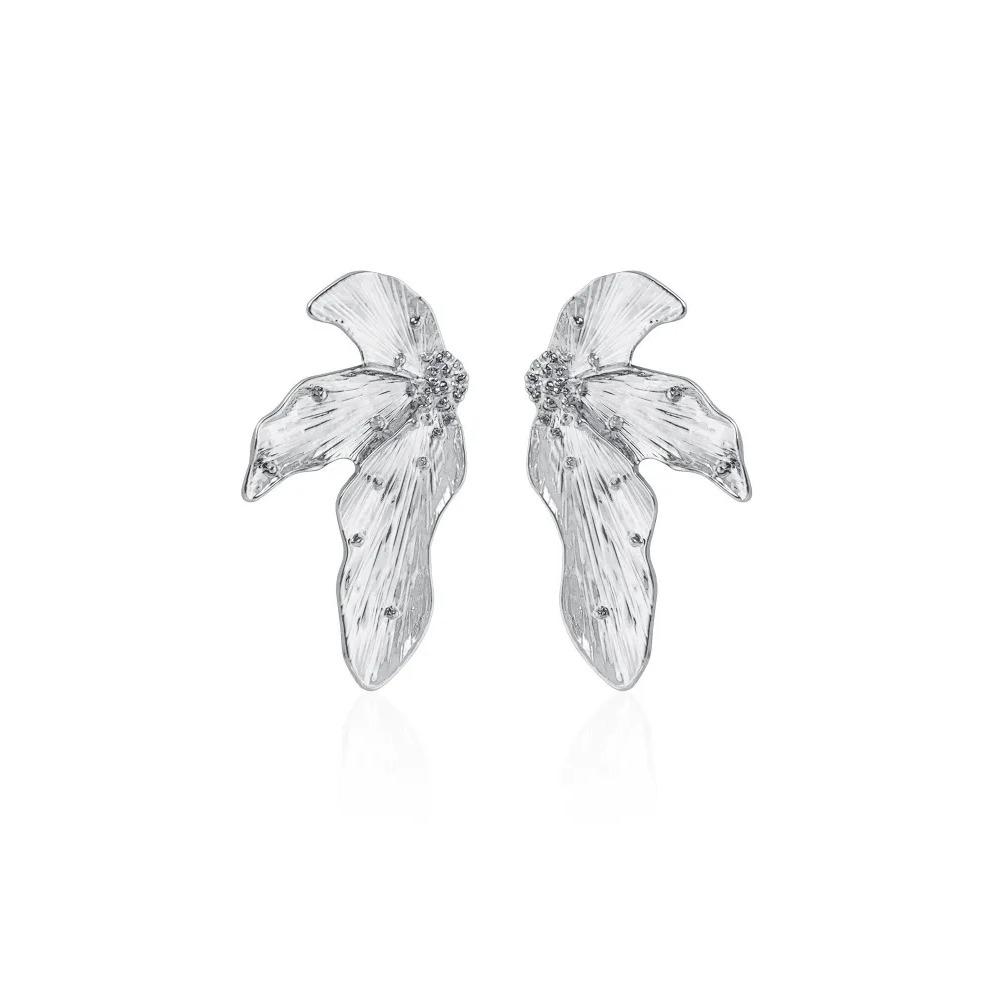 Golden Exaggerated Leaves Retro Women's Earrings Metal Geometry Party Festival Fashion Jewelry