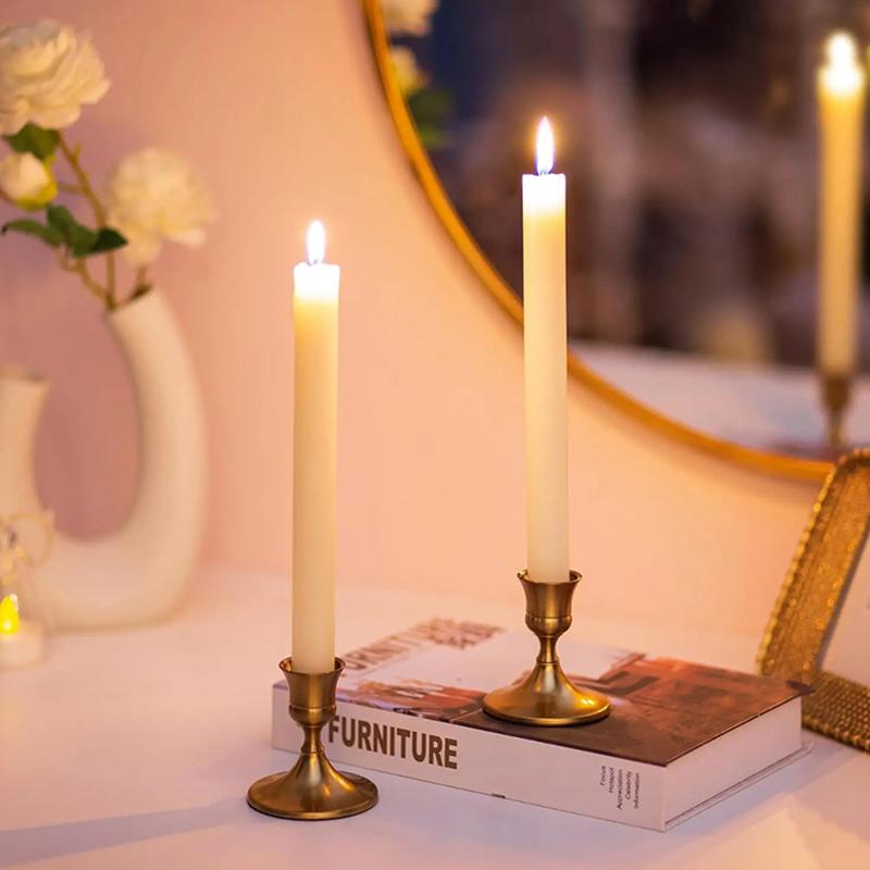 2Pcs Vintage Elegant Tabletop Candle Holders Iron Candlelight Dinner Props Bar Party Candelabra Home Hotel Decorations