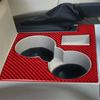 For Jeep Liberty 2008-12 Red Carbon Fiber Floor Console Cupholder Cover Trim