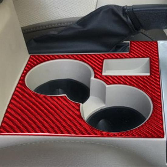 For Jeep Liberty 2008-12 Red Carbon Fiber Floor Console Cupholder Cover Trim