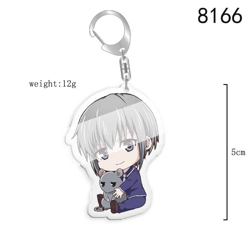 Fruit Basket Anime Acrylic Keychain: Honda Tōru, Kusamochi Kyo, Yūki Murasakigawa, Kurenai Characters.