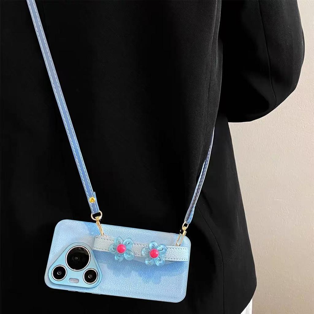 Leather Pattern Flower Wristband Apple 11 Mobile Phone Case Iphone11promax11pro Lanyard S11ultra