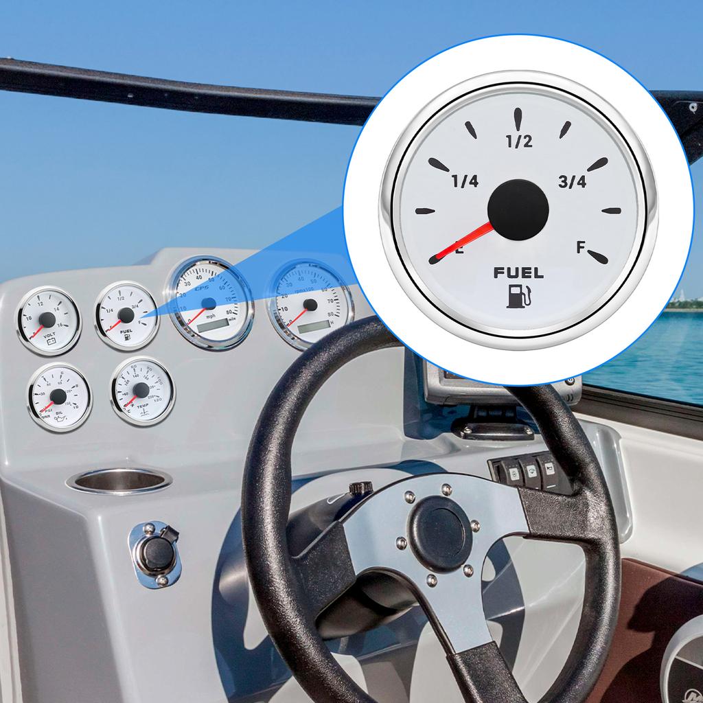 Universal Gasoline Fuel Meter for Car 12v 52MM Gauge Indicator 0-190ohm Stainless Steel Fuel Level Sensor with 7colors Backlight