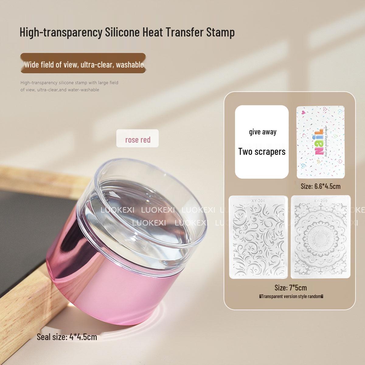 

Large Silicone Nail Transfer Stamp – French Print Tool, Super Soft & Sticky, Transparent