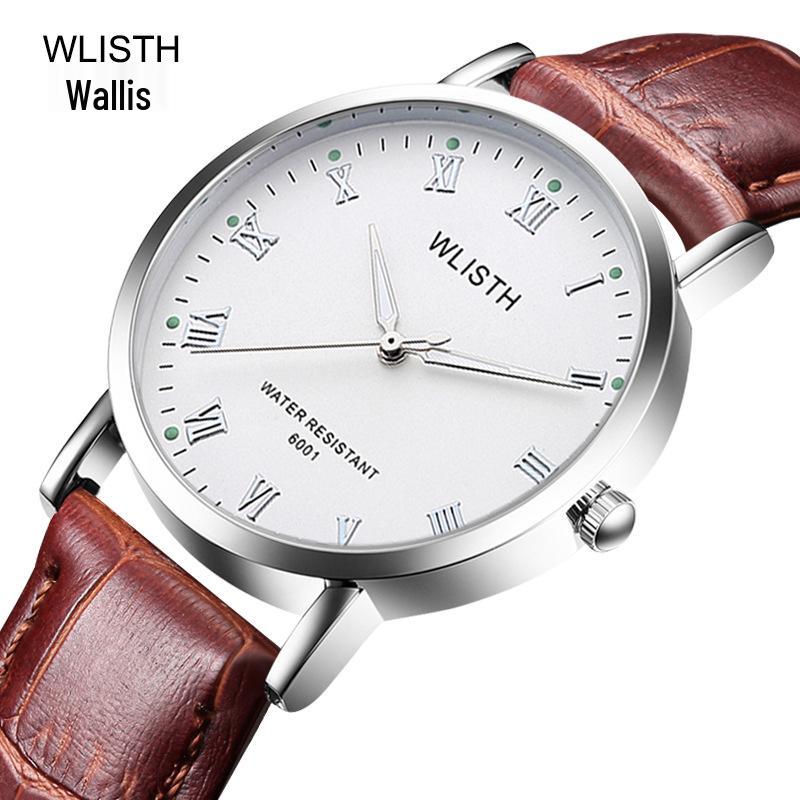 WLISTH Unisex Minimalist Luminous Watch with Steel & Leather Bands