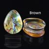 A Pair of 8-50mm Multicolor Shell Pattern Teardrop Shaped Acrylic Ear Gauges, Tunnel Plugs, Ear Dilators, Body Piercing Jewelry