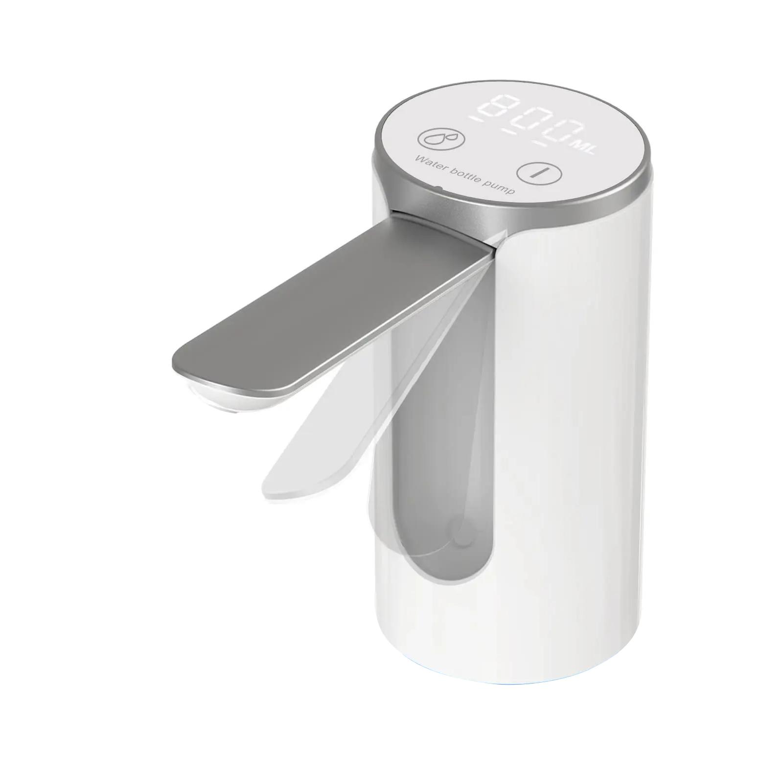 

1шт светодиодный дисплей насос для бутылок с водой складной электрический 1200 мАч тип C перезаряжаемый автоматическая кнопка остановки 3 количественные настройки белый