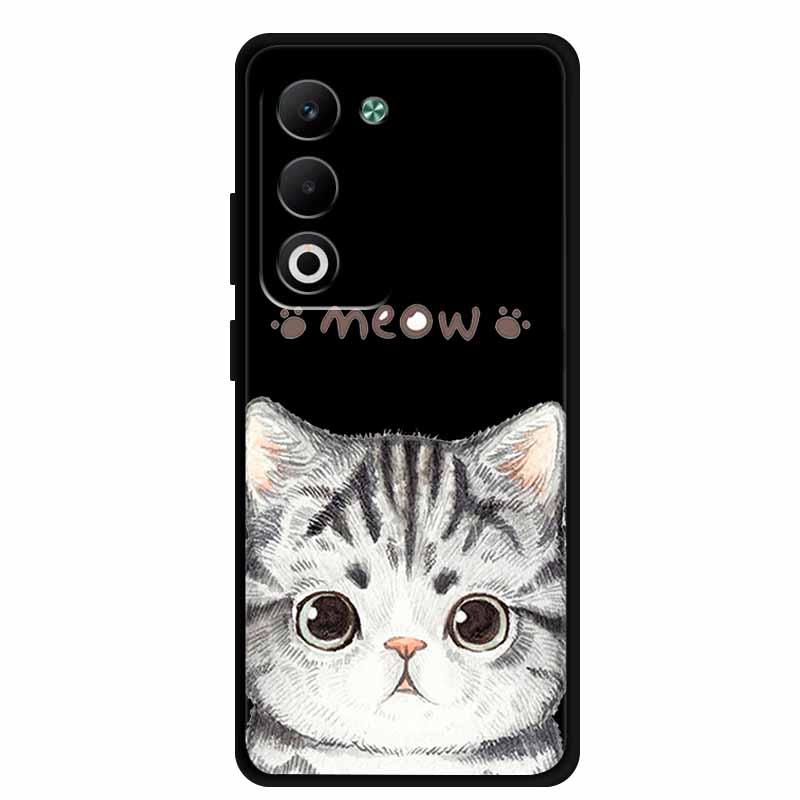 Coque For OPPO A5m A5i Pro Case Cartoon Cat Black Silicone TPU Soft Phone Case For OPPO A5 5G 4G Global Back Cover Case Funda