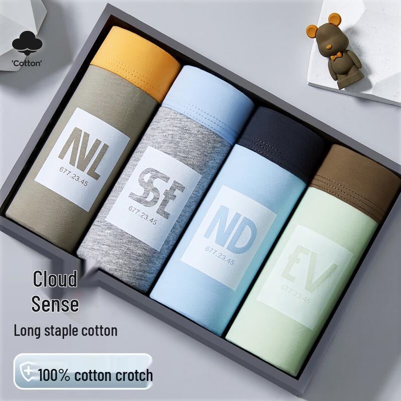 

MaoRen Men s Pure Cotton Anti-bacterial Boxer Briefs 4-Pack 2XL