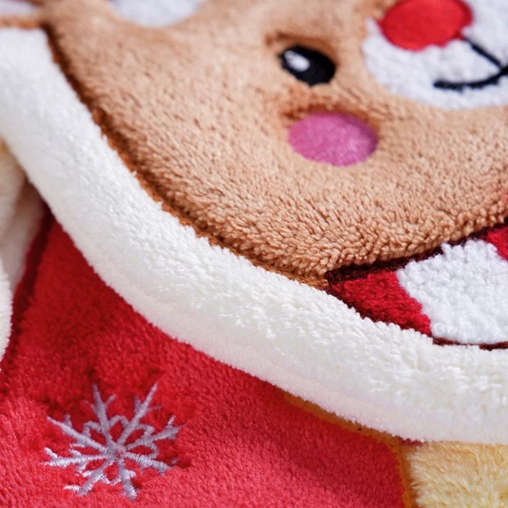 Creative Cartoon Christmas Hand Towel Absorbent Quick-drying Bathroom Hand Cloth Coral Fleece Christmas Decor Snowman Wipe Cloth