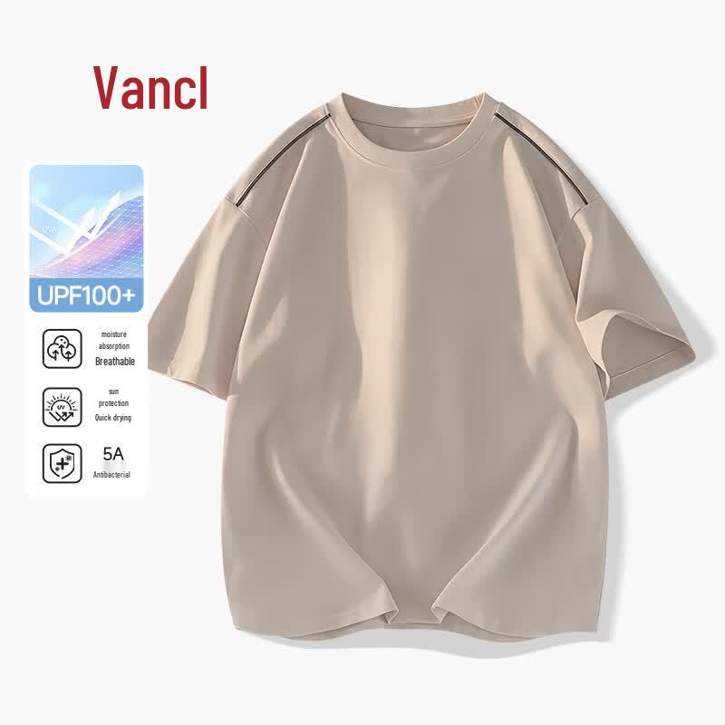 VANCL Men s Color-Block Quick-Dry Anti-Bacterial Loose Fit Short Sleeve T-Shirt M песочный