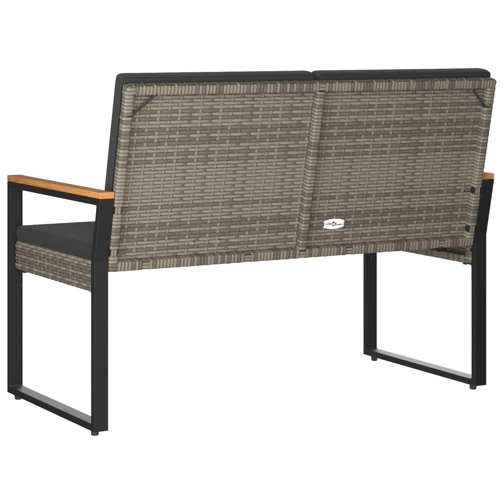Outdoor Bench In Gray and Dark Gray 107 X 61 X 80 Cm Poly Rattan